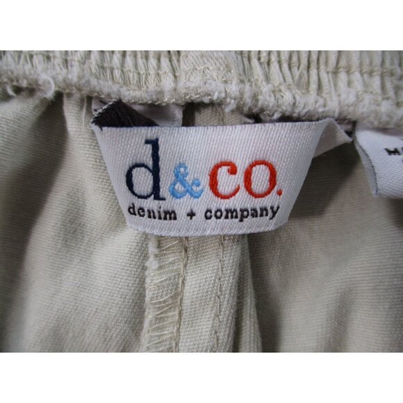 Denim & Co. Womens Capri Pants With Lattice Hem 1X Beige Cotton - Picture 2 of 11